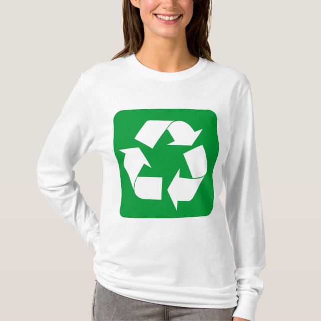 Camiseta Sinal de reciclagem - Verde Grass (Frente)