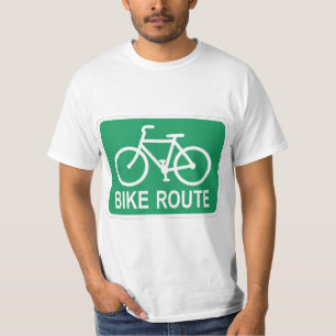 Camiseta Sinal de Rota de Bicicleta Muito Divertido