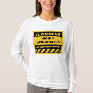 Camiseta Sinal de Rótulos de Aviso Humano Engraçado, ALTA