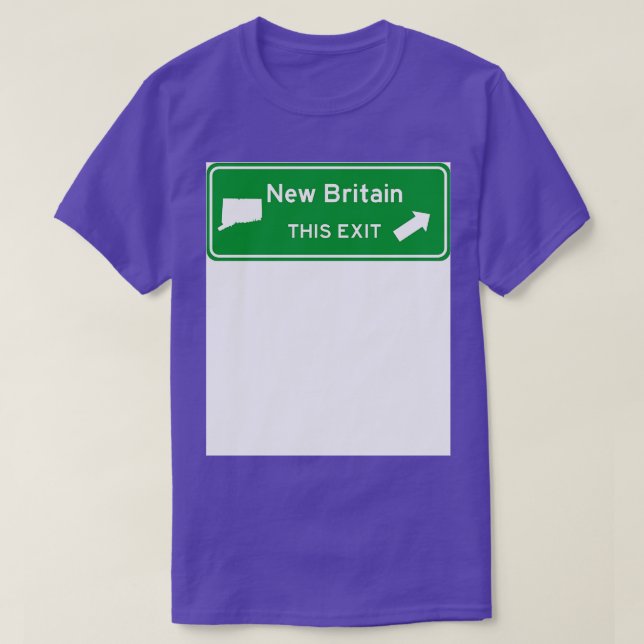 Camiseta Sinal de Saída da Estrada de Connecticut Nova Grã- (Frente do Design)