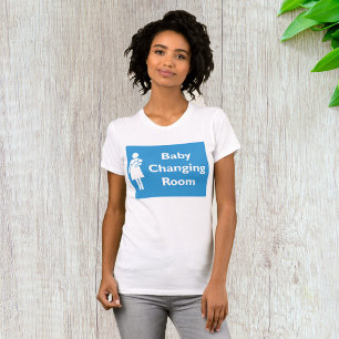Camiseta Sinal de Sala de Mudança de Bebê com Pai e Criança