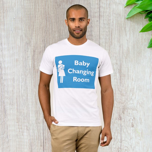 Camiseta Sinal de Sala de Mudança de Bebê com Pai e Criança (Criador carregado)