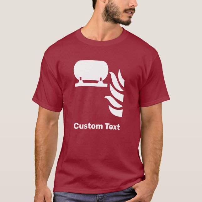 Camiseta Sinal de segurança de instalação do extintor de in (Frente)