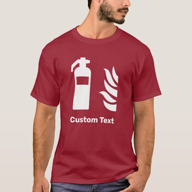 Camiseta Sinal de segurança do extintor de incêndio (Frente)