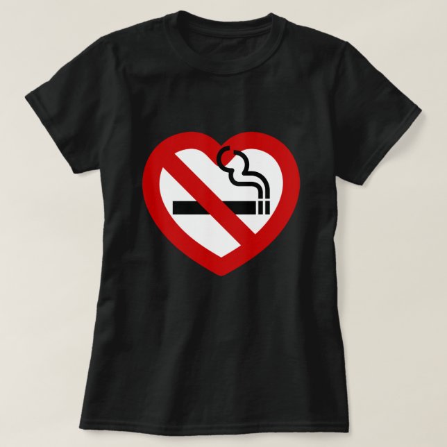 Camiseta Sinal De Sem Amor Para Fumar (Frente do Design)