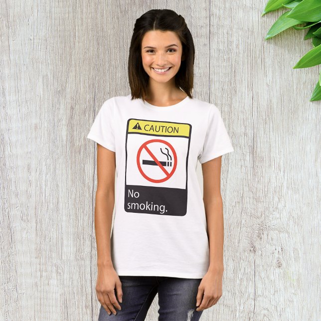 Camiseta Sinal de Sem Fumagem de Precaução (Criador carregado)