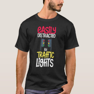 Camiseta Sinal de semáforo vermelho amarelo verde parada