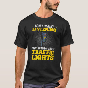 Camiseta Sinal de semáforo vermelho amarelo verde parada
