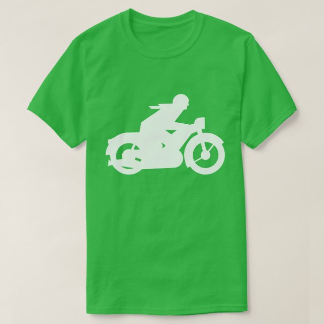 Camiseta Sinal de Silhouette de motocicleta (Frente do Design)