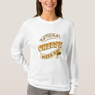 Camiseta Sinal de T-Shirt para o Dia Nacional da Pizza