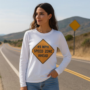 Camiseta Sinal de tráfego personalizado na frente da zona d