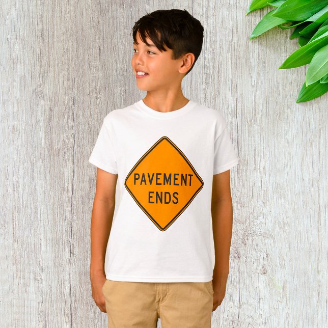 Camiseta Sinal de Trânsito de Fim de Pavimento Aviso (Criador carregado)