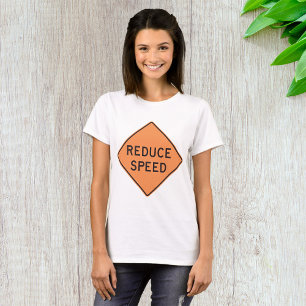Camiseta Sinal de Trânsito Diamante Laranja Reduzir Velocid