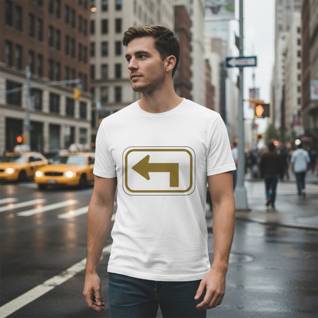 Camiseta Sinal de Trânsito Direcional de Setas à Esquerda (Criador carregado)