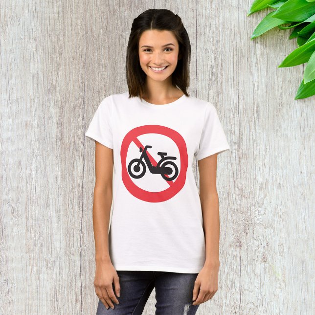 Camiseta Sinal de Trânsito Proibido Motocicletas (Criador carregado)
