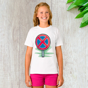 Camiseta Sinal de Trânsito Vermelho Azul Símbolo de Tráfego