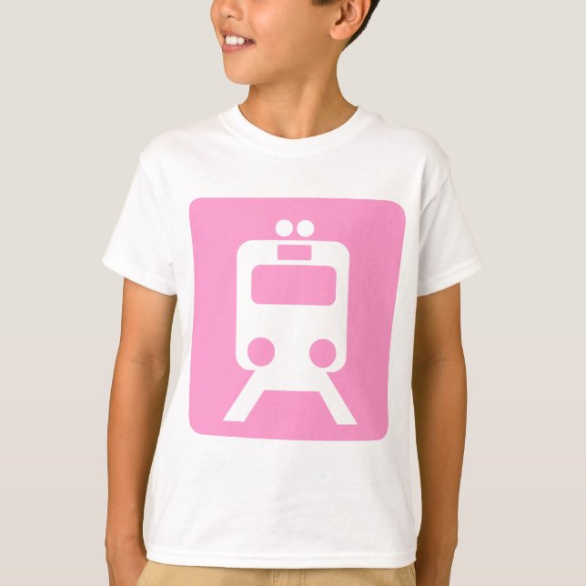 Camiseta Sinal de Trem - Rosa (Frente)