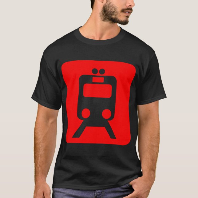 Camiseta Sinal de Trem - Vermelho (Frente)