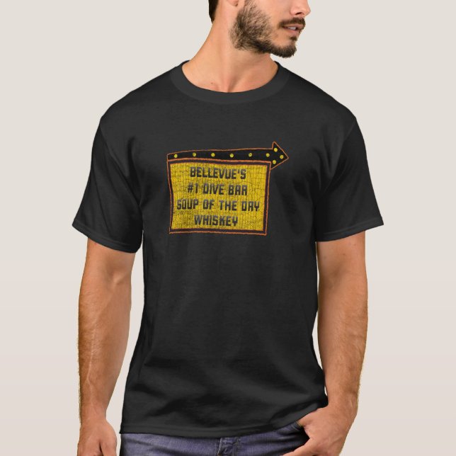 Camiseta Sinal de uísque - Cotação Engraçada Bellevue S Div (Frente)