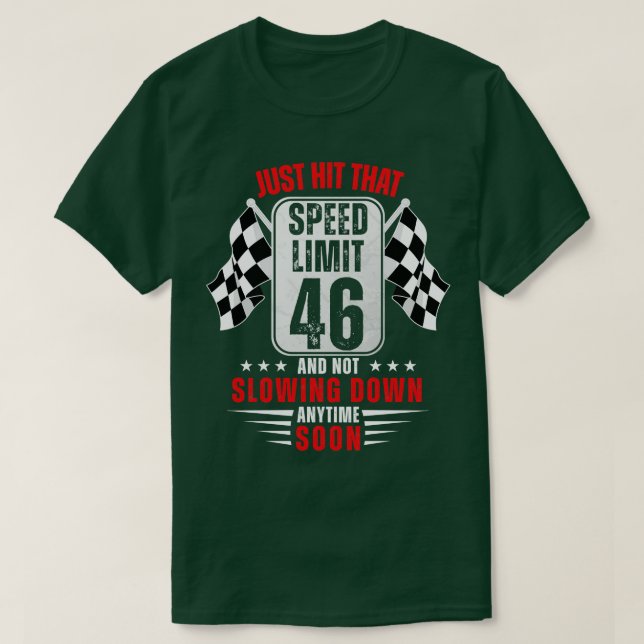 Camiseta Sinal de velocidade de aniversárioCorrida Engraçad (Frente do Design)