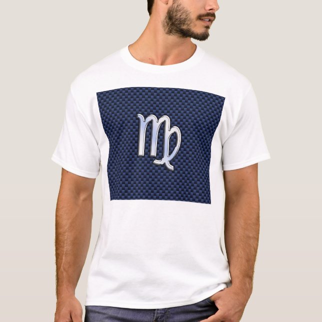 Camiseta Sinal de Virgo Zodiac no Estilo de Fibra de Carbon (Frente)