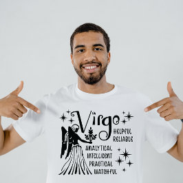 Camiseta Sinal de Virgo Zodiac Traços de Personalidade Horo