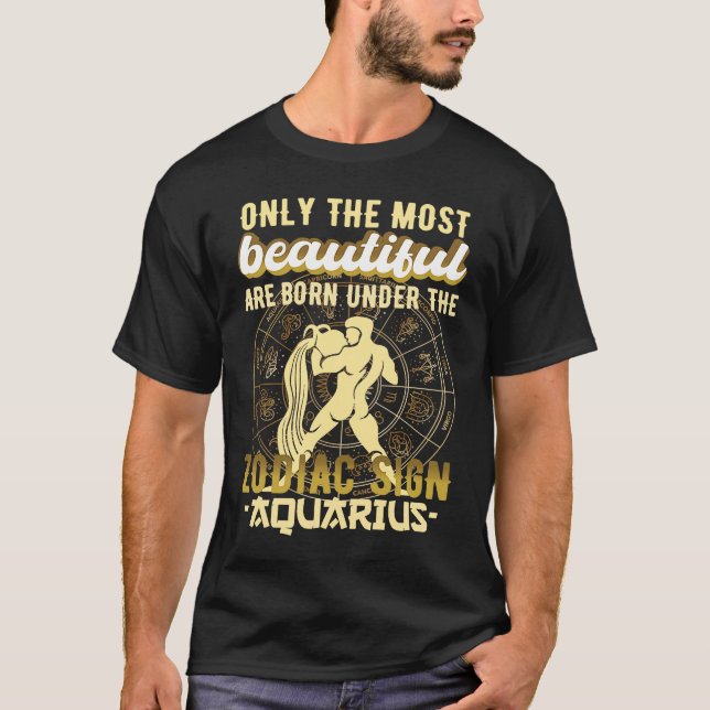 Camiseta Sinal de Zodiac Astrologia Aquário (Frente)
