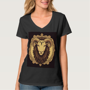 Camiseta Sinal de Zodíaco Aries design clássico Negro.