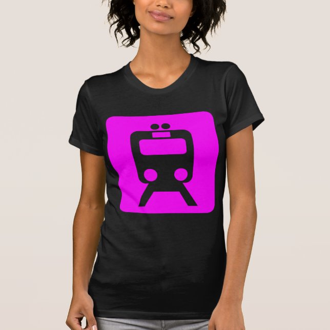 Camiseta Sinal do comboio - Magenta (Frente)