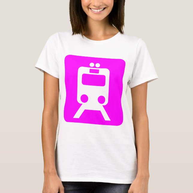 Camiseta Sinal do comboio - Magenta (Frente)