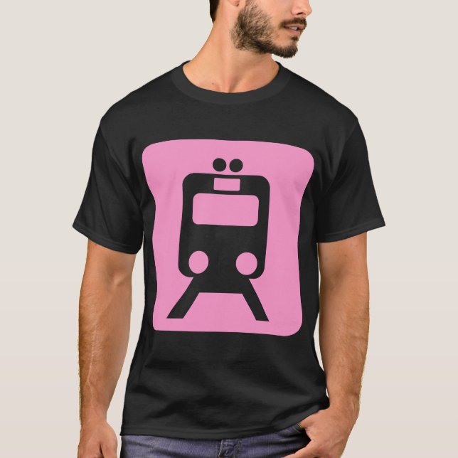 Camiseta Sinal do comboio - rosa (Frente)