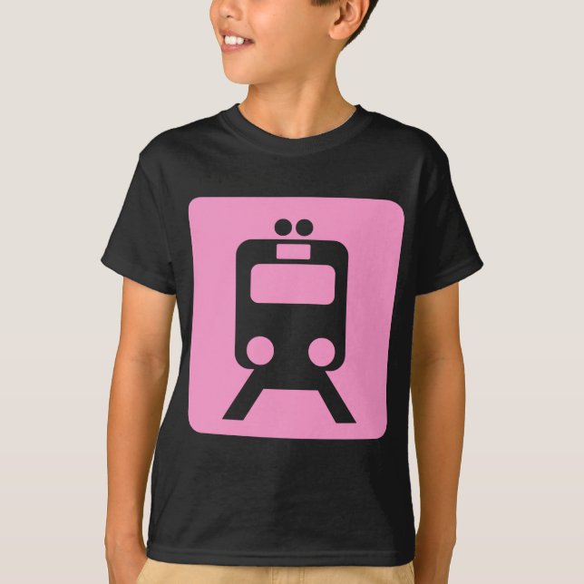 Camiseta Sinal do comboio - rosa (Frente)