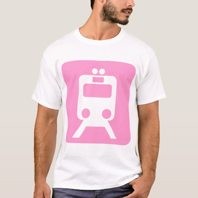 Camiseta Sinal do comboio - rosa (Frente)