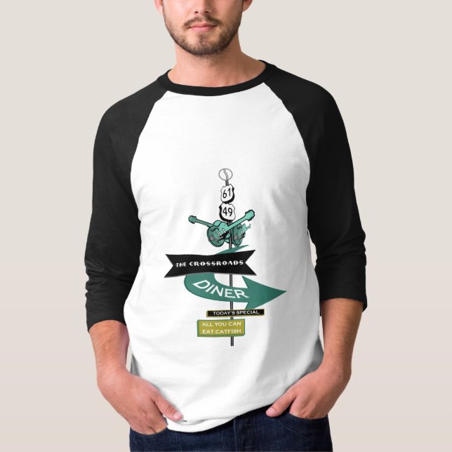 Camiseta Sinal do comensal do vintage das estradas (Frente)