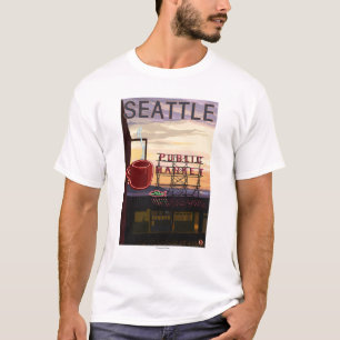 Camiseta Sinal do mercado do lugar de SeattlePike e opiniã