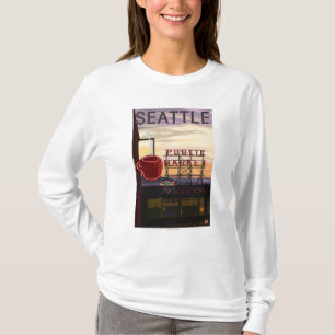 Camiseta Sinal do mercado do lugar de SeattlePike e opinião
