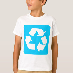 Camiseta Sinal do reciclagem - azul-céu