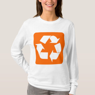 Camiseta Sinal do reciclagem - laranja
