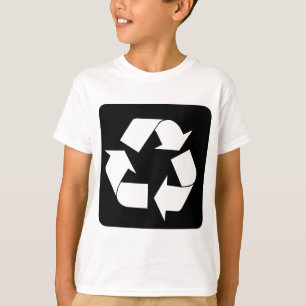 Camiseta Sinal do reciclagem - preto
