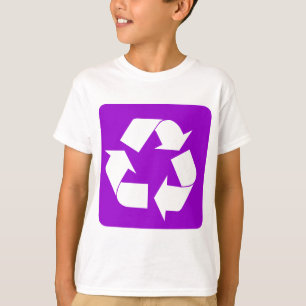 Camiseta Sinal do reciclagem - roxo