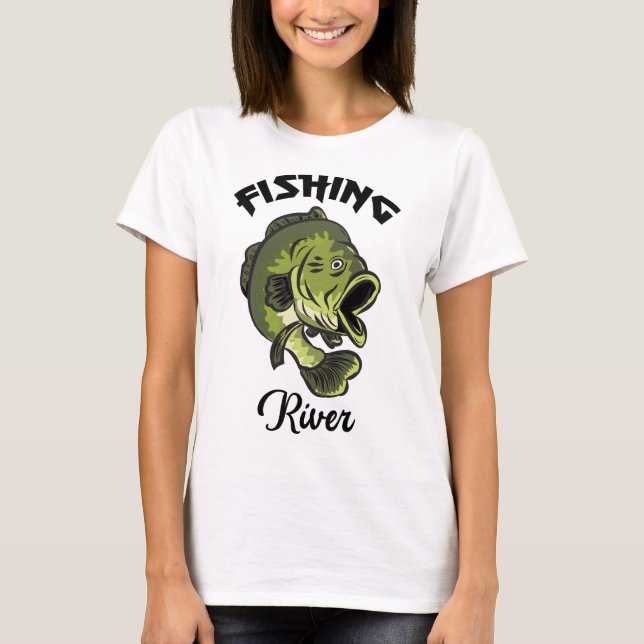 Camiseta Sinal do rio de pesca (Frente)