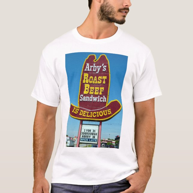 Camiseta Sinal do SANDUÍCHE da CARNE ASSADA de ARBY (Frente)
