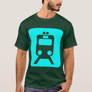 Camiseta Sinal do trem - Ciano