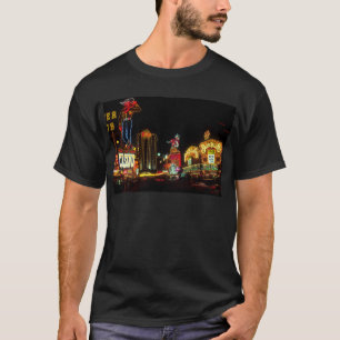 Camiseta Sinal dos Casinos Neon Lights da Noite de Las Vega