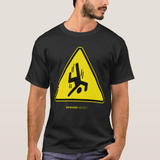 Camiseta Sinal engraçado de queda cara avisando triângulo a