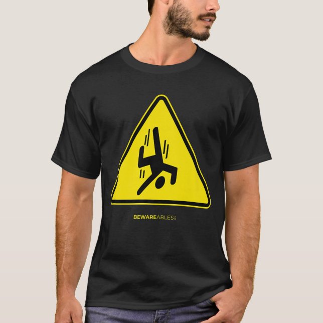 Camiseta Sinal engraçado de queda cara avisando triângulo a (Frente)