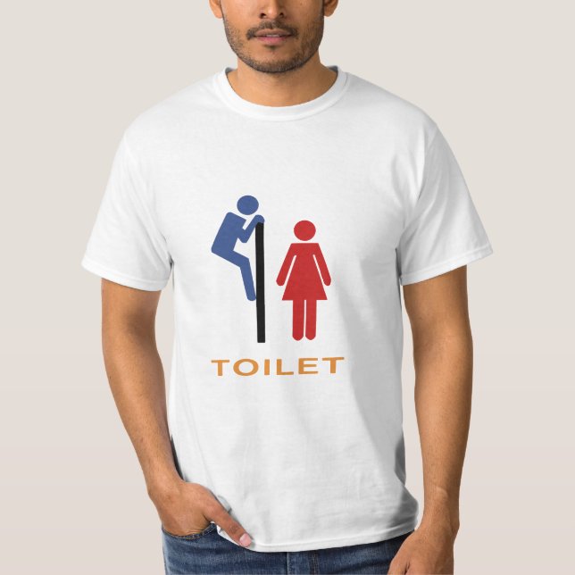 Camiseta Sinal engraçado do toalete (Frente)