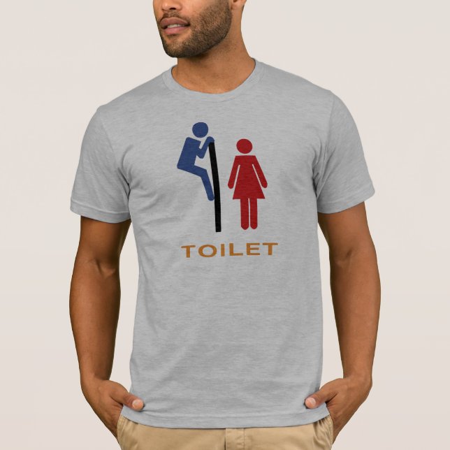 Camiseta Sinal engraçado do toalete (Frente)