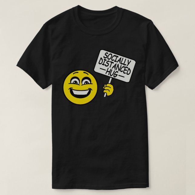 Camiseta Sinal Hug socialmente distante (Frente do Design)