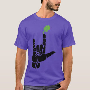 Camiseta Sinal ILY mais Design de Linguagem de Sinal ASL fo
